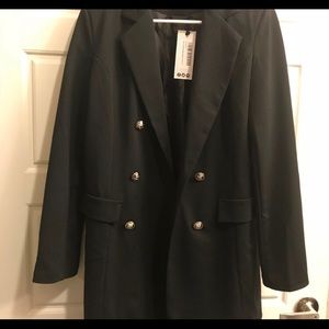 Boohoo Plus Long Black Blazer